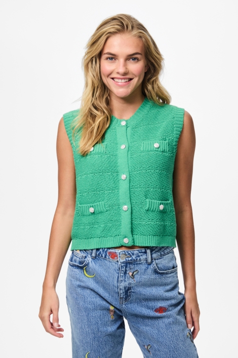 Pieces pcjena sl o-neck knit vest bc
